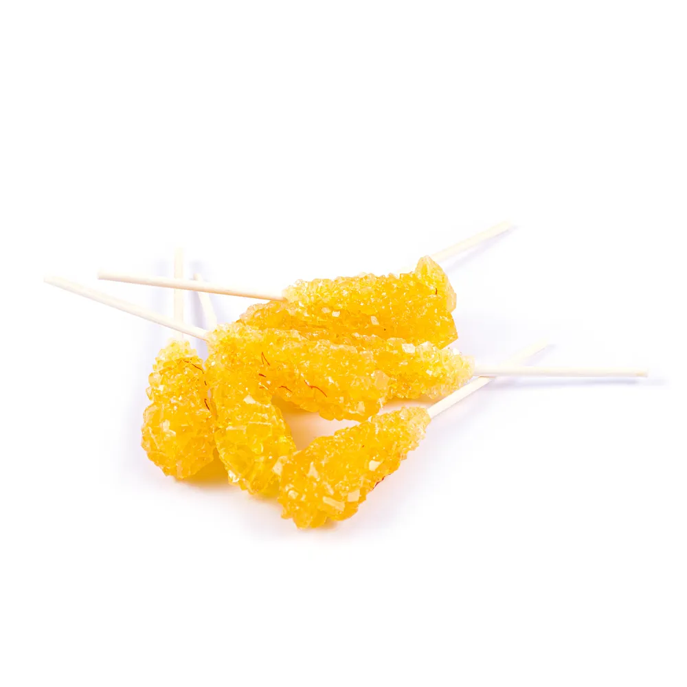 قیمت و خرید اینترنتی نبات زعفرانی با دسته چوبی (نبات نی دار)